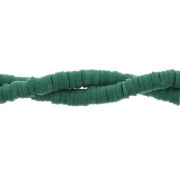 Heishi polymer clay rondelle beads 6x1 mm Forest green x39 cm
