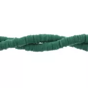 Heishi polymer clay rondelle beads 6x1 mm Forest green x39 cm