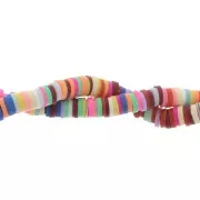 Heishi beads polymer clay rondelles 5x1 mm Multicolor x37 cm