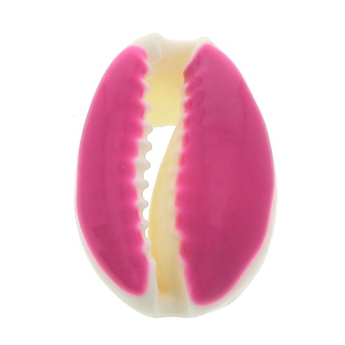 Cauri shell with epoxy resin for DIY jewelry creation - 20 / 25 mm - Dark Pink x1