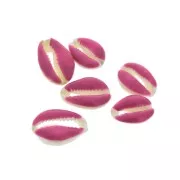Cauri shell with epoxy resin for DIY jewelry creation - 20 / 25 mm - Dark Pink x1