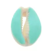 Cauri shell with epoxy resin for DIY jewelry creation - 20 / 25 mm - Sky Blue x1