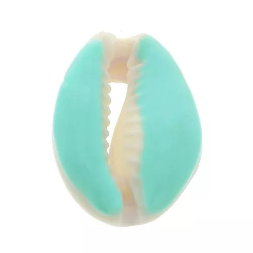 Cauri shell with epoxy resin for DIY jewelry creation - 20 / 25 mm - Sky Blue x1
