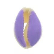 Cauri shell with epoxy resin for DIY jewelry creation - 20 / 25 mm - Purple x1