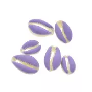 Cauri shell with epoxy resin for DIY jewelry creation - 20 / 25 mm - Purple x1