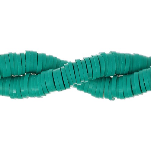 Heishi polymer clay rondelle beads 6x1 mm - Mint green x45 cm