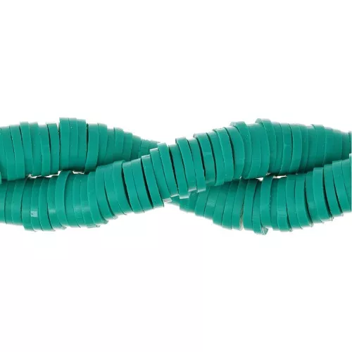 Heishi polymer clay rondelle beads 6x1 mm - Mint green x45 cm