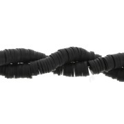 Heishi polymer clay rondelle beads 6x1 mm Black x45 cm