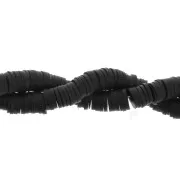 Heishi polymer clay rondelle beads 6x1 mm Black x45 cm