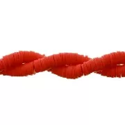 Heishi polymer clay rondelle beads 6x1 mm Red x39 cm