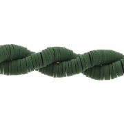 Heishi polymer clay rondelle beads 6x1 mm Bottle green x46 cm
