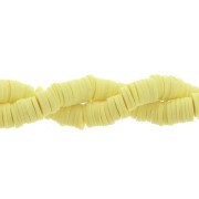 Heishi polymer clay rondelle beads 6x1 mm Light yellow x44 cm