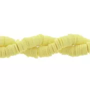 Heishi polymer clay rondelle beads 6x1 mm Light yellow x44 cm