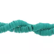 Heishi polymer clay rondelle beads 6x1 mm Turquoise Blue x40 cm