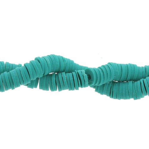 Heishi polymer clay rondelle beads 6x1 mm Turquoise Blue x40 cm