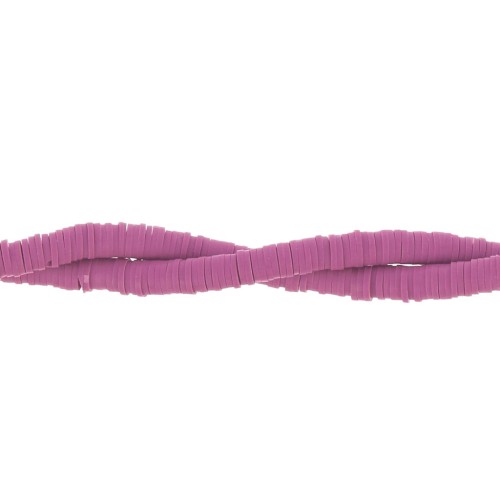 Heishi polymer clay rondelle beads 6x1 mm Orchid x43 cm