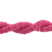 Heishi beads in polymer clay 6x1 mm Fuchsia x44 cm