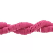 Heishi polymer clay rondelle beads 6x1 mm Pink fuchsia x44 cm