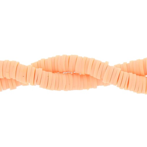 Heishi polymer clay rondelle beads 6x1 mm Salmon x39 cm
