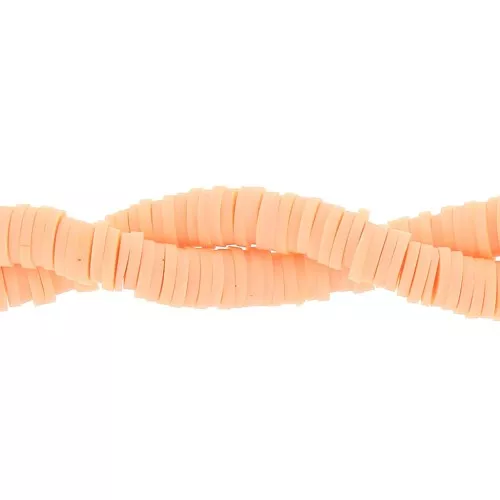 Heishi polymer clay rondelle beads 6x1 mm Salmon x39 cm
