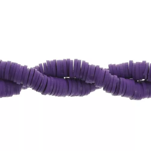 Heishi polymer clay rondelle beads 6x1 mm Violet x39 cm