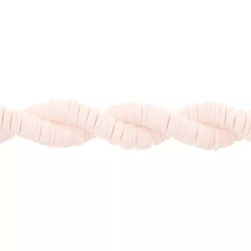 Heishi polymer clay rondelle beads 6x1 mm Pale pink x44 cm