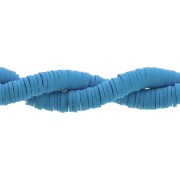 Heishi beads in polymer clay 6x1 mm Azure Blue x39 cm