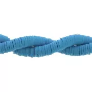 Heishi polymer clay rondelle beads 6x1 mm Azure Blue x39 cm