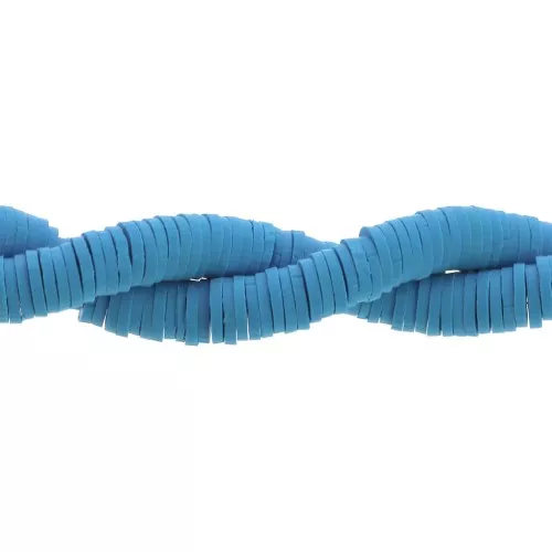 Heishi polymer clay rondelle beads 6x1 mm Azure Blue x39 cm