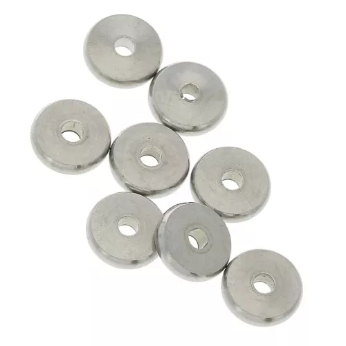 Stainless steel 8x2 mm Heishi flat rondelle beads x8