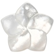 Mother-of-Pearl Flower Pendant 19.5x20 mm - Natural x1