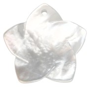 Mother-of-Pearl Flower Pendant 19.5x20 mm - Natural x1