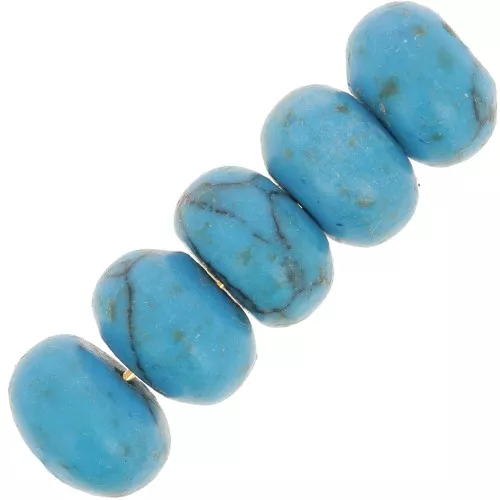 Beads Turquoise Synthetic rondelle beads 8x5mm x15