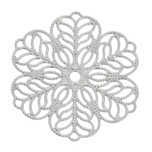 Stainless steel Filigree finding - Flower Pattern - 30 mm x1