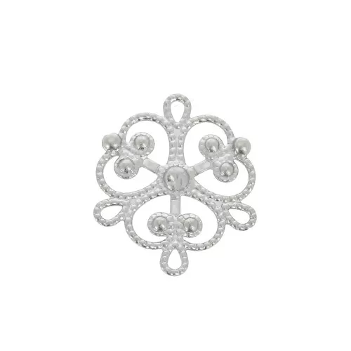 304L Stainless steel thin flower spacer 19x16 mm for DIY jewelry creation x4