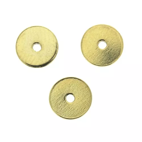 Brass Flat Washers Heishi 5 mm - fine Gold plated x10