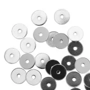 Brass Flat Washers Heishi 5 mm - fine silver plating x10