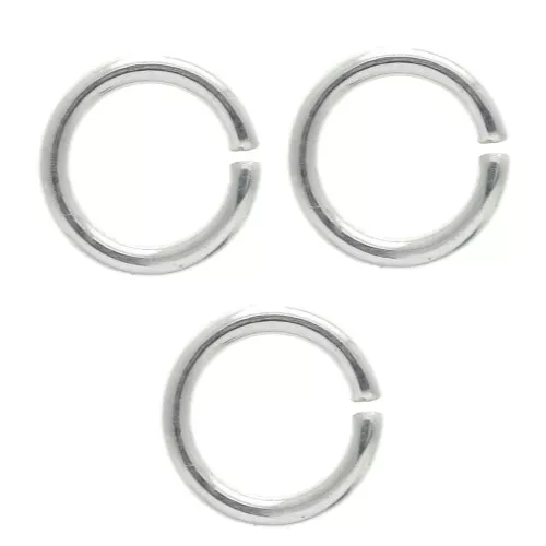 7x1mm Open Jump rings Made in Europe - fine silver plating x50