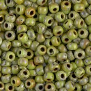 Miyuki Seed beads 6/0 4515 - Opaque Chartreuse Picasso x8g|raw }}