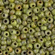 Miyuki Seed beads 6/0 4515 - Opaque Chartreuse Picasso x8g
