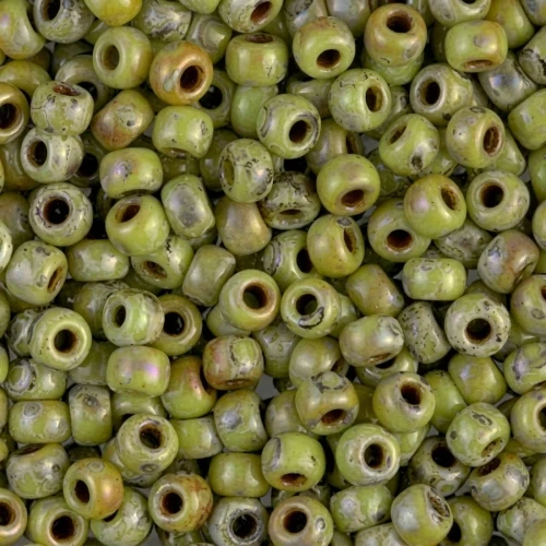 Miyuki Seed beads 6/0 4515 - Opaque Chartreuse Picasso x8g