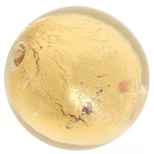 Gold foil Murano round 12mm Crystal x1