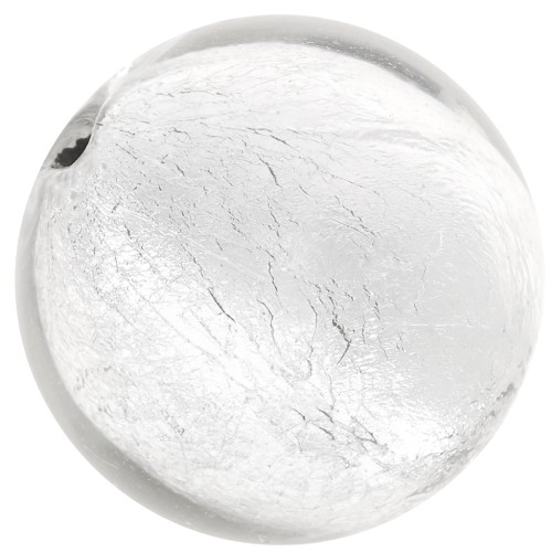Silver foil Murano round 12mm Crystal x1