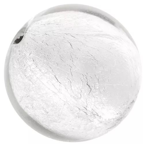 Silver foil Murano round 12mm Crystal x1