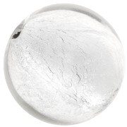 Silver foil Murano round 10mm Crystal x1|raw }}