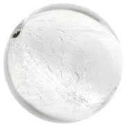 Silver foil Murano round 10mm Crystal x1