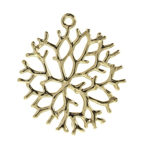 Coral spacer 24x21mm pour la création de bijoux DIY - fine Gold plated x1