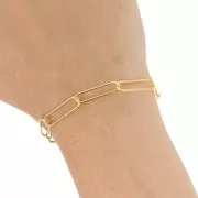 Rectangle 6 mm mesh chain - Gold Tone x50 cm