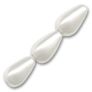 Pearly pears 10x6mm White x25|raw }}