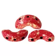 Arcos® by Puca® 5x10 mm Red Coral Gold Splash x10g